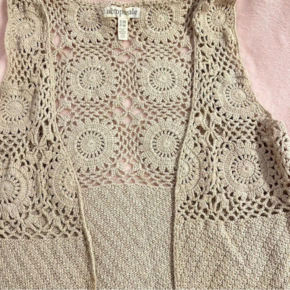 Aeropostale crochet jacket, beige - Picture 3 of 4